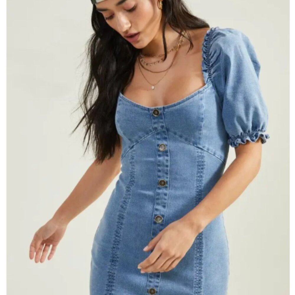 Altar'd State Denim Ellie Dress NWT Size Medium